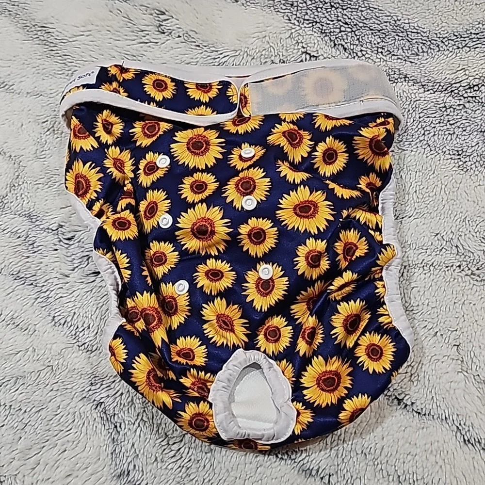 Set of 2 Pet Soft size XL Female Washable Diapers- Flower Print
